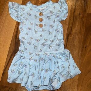 Posh peanut Twirl‎ body suit dress flutter sleeve size 0-3 months bamboo